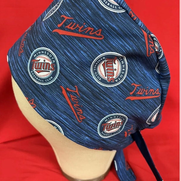 Men/Women Surgical Scrub Cap Lined Minnesota Twins MLB 100% Cotton