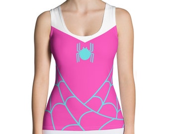 SPIDER GWEN Linne, Spidergwen Tröja för vuxna, superhjältedräkt, spindeldräkt dam, Spider Gwen topp för kvinnor, t-shirt
