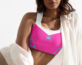 Sujetador deportivo acolchado SPIDER GWEN, camiseta sin mangas Spidergwen para adultos, disfraz de superhéroe, disfraz de araña para mujer, top Spider Gwen para mujer, camiseta