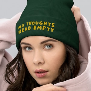 INGA TANKAR Head Empty • Mössa med muddar • Broderad hatt • Hatt med broderi • Silly Airhead-hatt • mössa för vuxna, unisex