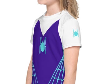 SPIDER GWEN Kids t-shirt Spidergwen shirt for girls, girls superhero costume, kids spider costume, Spider Gwen top for girls, t-shirt