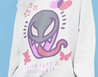 SHE VENOM • Unisex Sweatshirt • KAWAII Venom • Cute Comic Tshirt • Girly Sweater • Tater Tots and Chocolate • Graphic Tee • Symbiote Alien