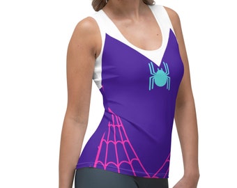 SPIDER GWEN Tank Top, Spidergwen shirt for adults, superhero costume, womens spider costume, Spider Gwen top for women, t-shirt