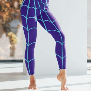 Womens Yoga Leggings SPIDER GWEN Spidergwen tights for adults, superhero costume, womens spider costume, Spider Gwen top for women, bottoms