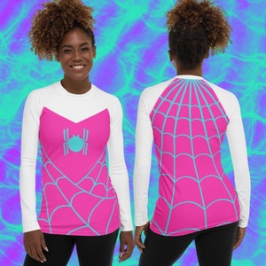 Womens Rash Guard SPIDER GWEN Spidergwen shirt for adults, superhero costume, womens spider costume, Spider Gwen top for women, t-shirt
