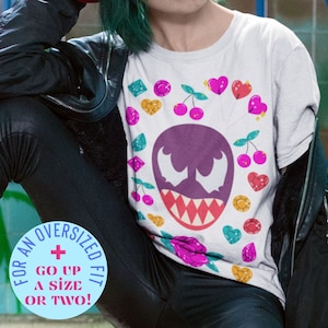 SHE VENOM • Unisex Shirt • KAWAII Venom • Cute Venom Tshirt • Girly Venom Sweater • Tater Tots and Chocolate • Gems • Symbiote Alien