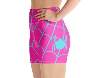 Pantalones cortos de yoga para mujer SPIDER GWEN Mallas para adultos de Spidergwen, disfraz de superhéroe, disfraz de araña para mujer, top de Spider Gwen para mujer, pantalones