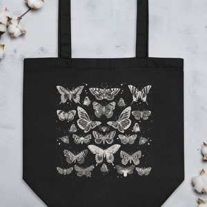 BUTTERFLY MOTH Eco Tote Bag mori kei, Fairycore, Forestcore Book Bag