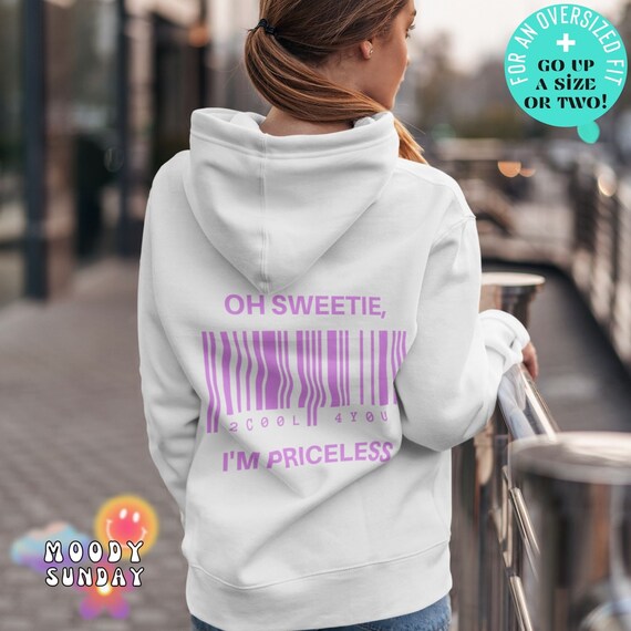 White hoodie with pink writing sale