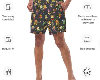 Beach Outfitters Men's Quick Dry Swim Trunks - Funny Novelty Bathing Suits With Mesh Lining