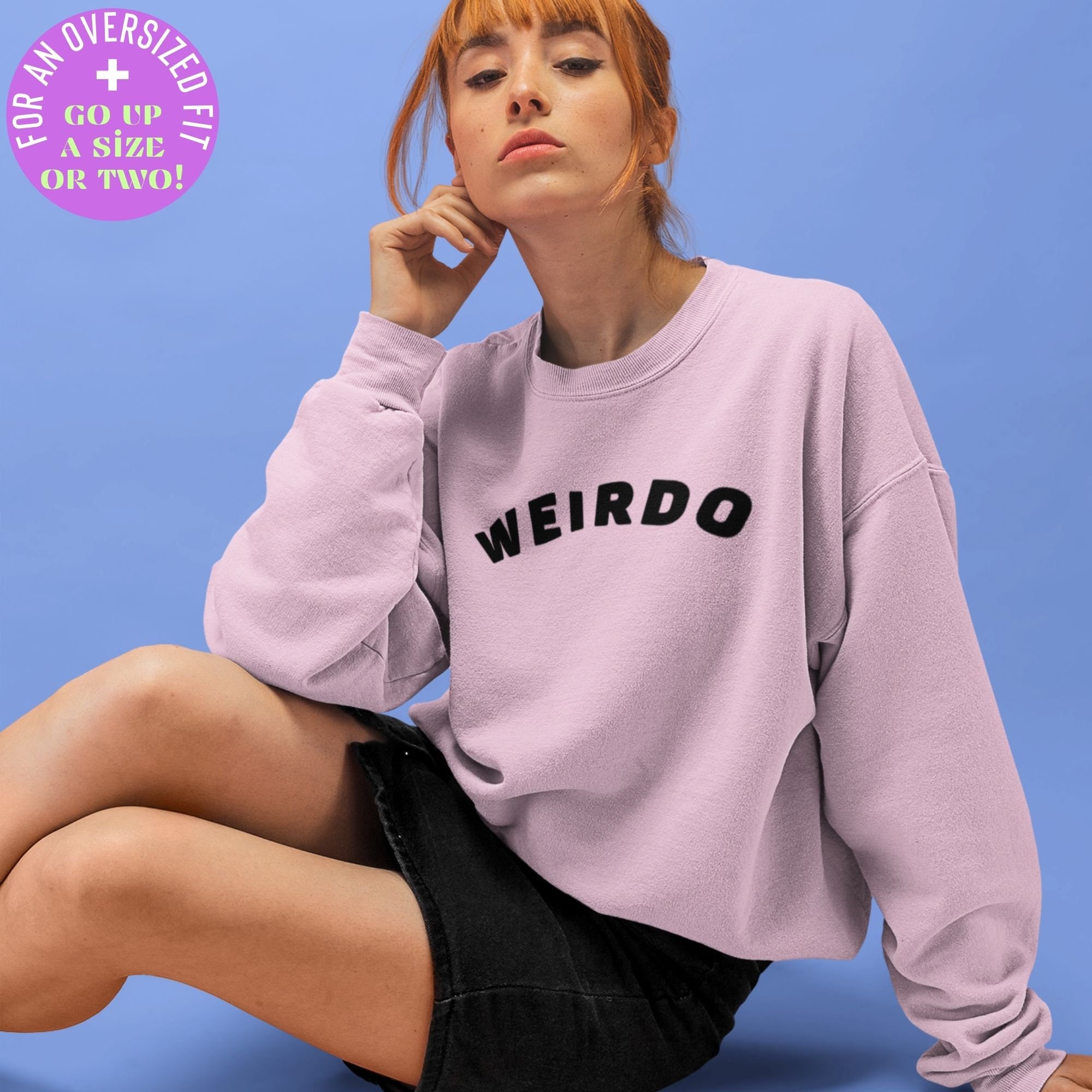WEIRDO • PINK Weirdo Sweatshirt SWEATER Crewneck Jumper Y2K WEIRDO • PINK Weirdo Sweatshirt SWEATER Crewneck Jumper Y2K