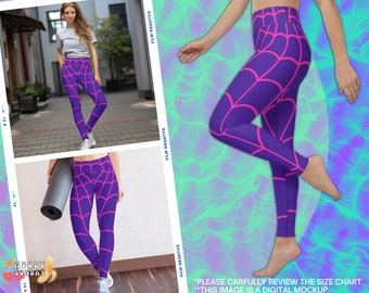 Mallas de yoga para mujer SPIDER GWEN Mallas de Spidergwen para adultos, disfraz de superhéroe, disfraz de araña para mujer, top de Spider Gwen para mujer, pantalones