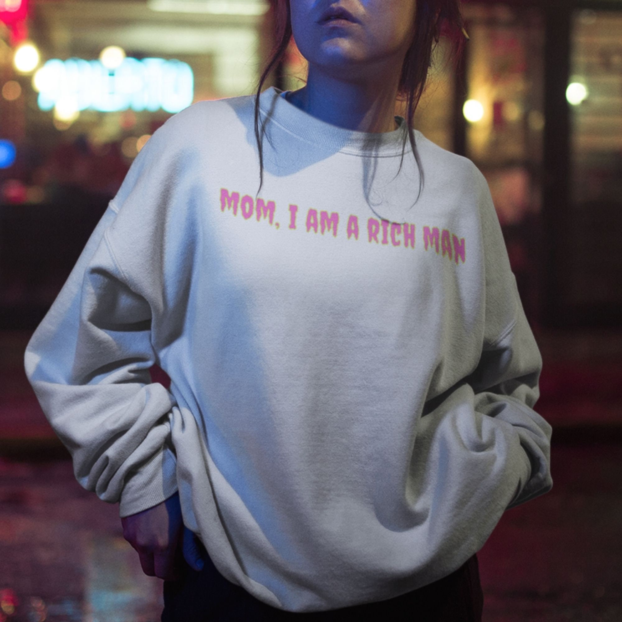 1 Sassy Embroidered Crewneck Sweatshirt | Mom I Am A Rich Man | Y2k  Aesthetic Designs u0026 Graphics