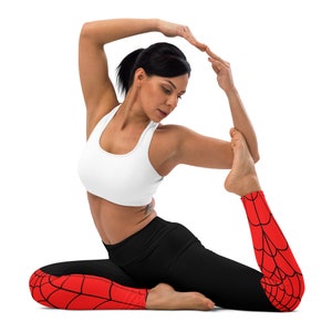 SPIDER DUDE Women&#39;s Yoga Leggings, Parker tights for adults, superhero costume bottoms, ladies spider costume, Spider Web pant