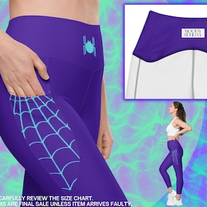 SPIDER GWEN Leggings with pockets Spidergwen tights for adults, superhero costume, womens spider costume, Spider Gwen top for women
