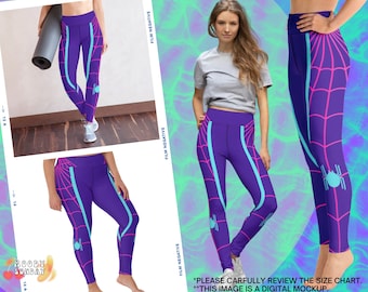 Womens Yoga Leggings SPIDER GWEN Spidergwen tights for adults, superhero costume, womens spider costume, Spider Gwen top for women, bottoms