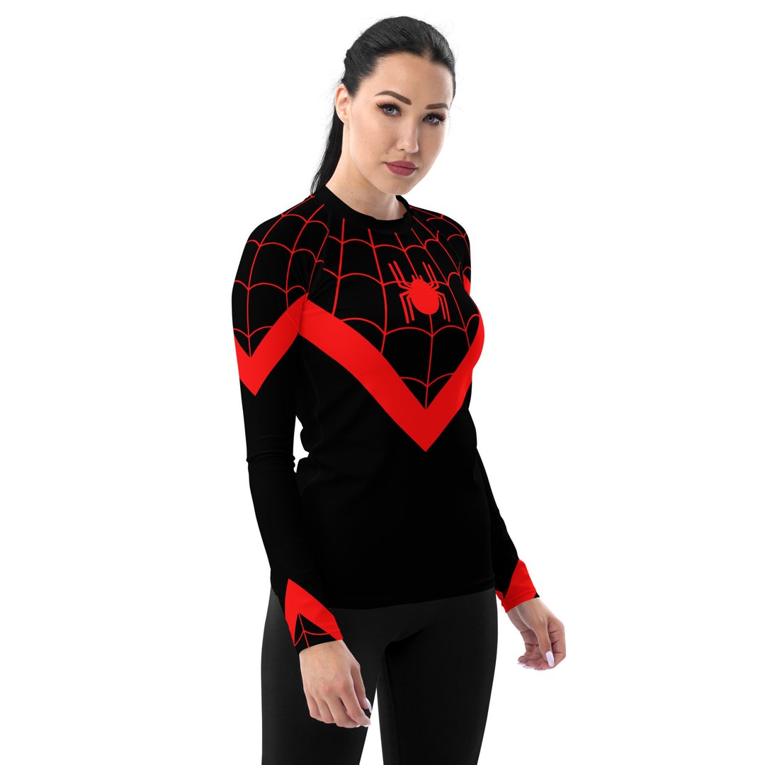 Spider Rash Guard SPIDER MILES Women's Rash Guard, Superhero Costume for Adults, Womens ...