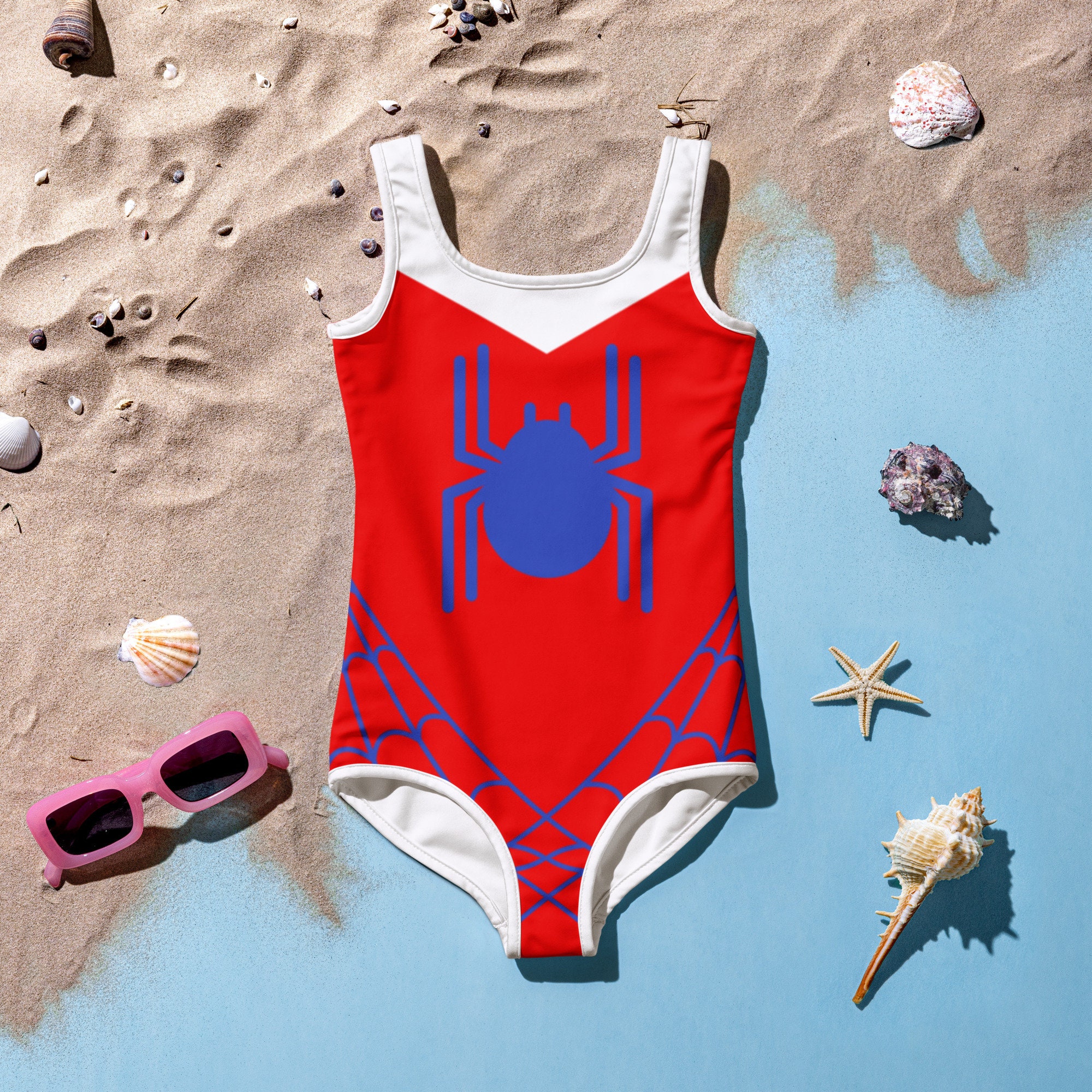 The Amazing Spider-Man Women's One-Piece Swimsuit – Spiderman Cos Costume, Blue, One Size