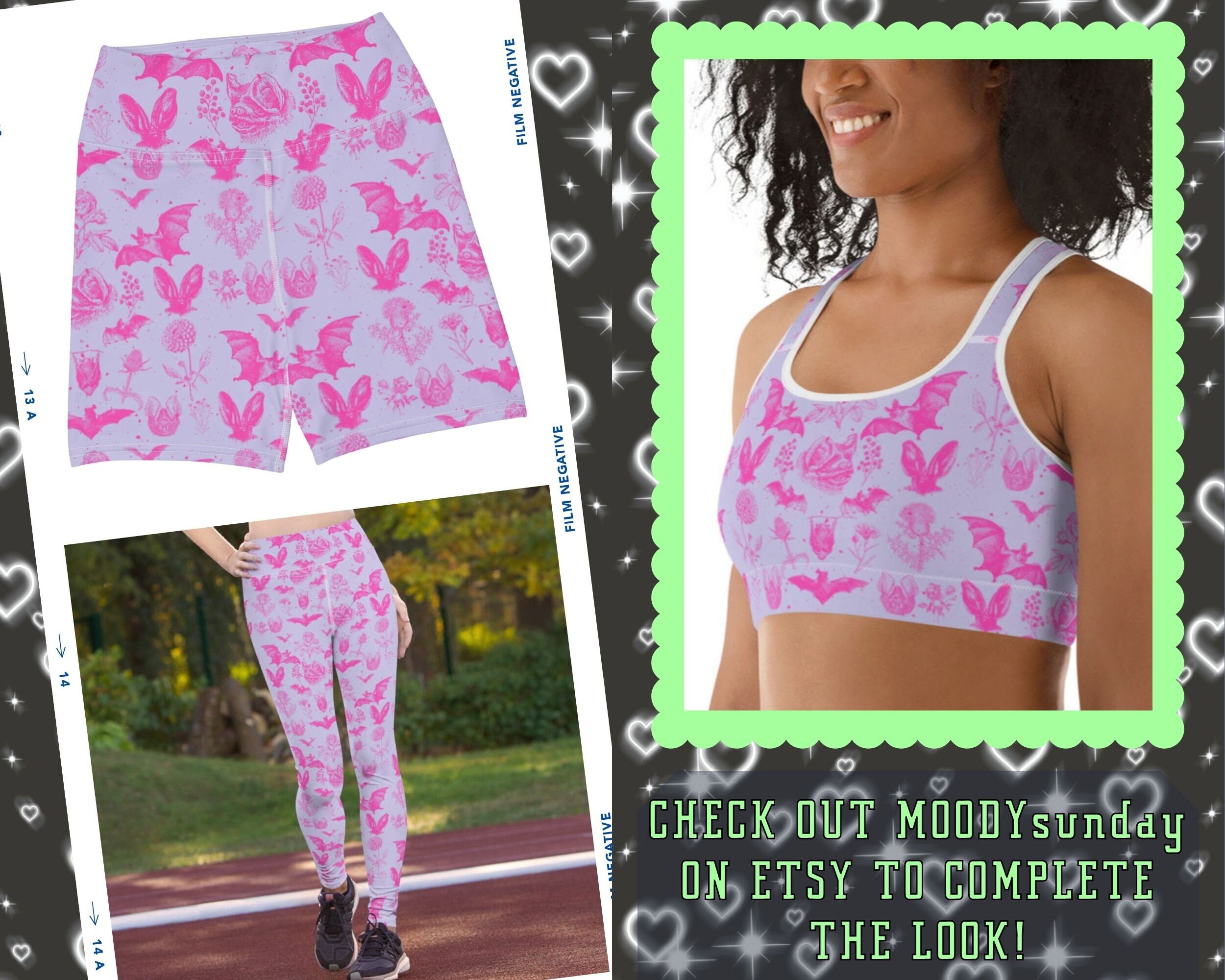 BAT FLORAL Sports Bra, Cute Bat Top Wild Flowers, Botanical Bat Print ...