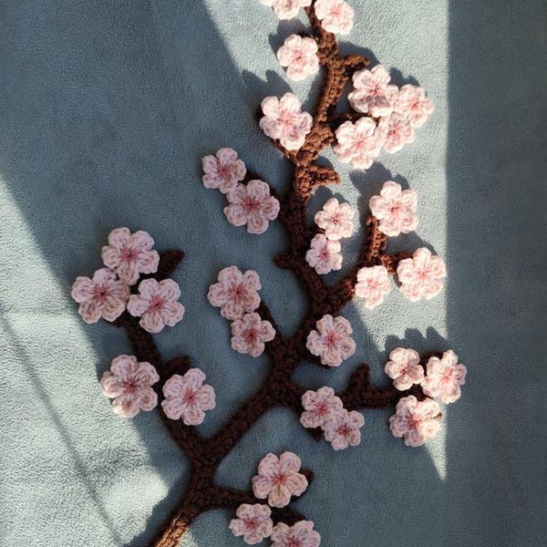 Sakura Cherry Blossom Tree Branch  - Crochet Pattern & Diagram