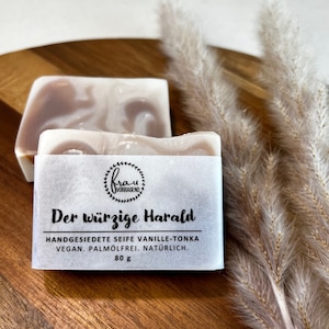 Vegane Naturseife Vanille & Tonka Der würzige Harald Bild 1