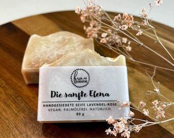 Vegane Naturseife Lavendel, Rose & Hagebutte "Die sanfte Elena"