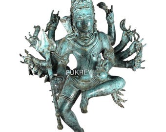 33.4インチのブロンズ製踊るシヴァ像：インドネシアの九面彫刻 - Etsy 日本