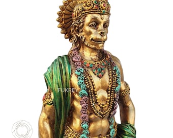 ハヌマーン像、ヒンドゥー教の猿神、インド美術、10.5インチ - Etsy 日本