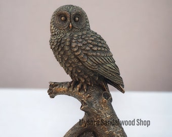 フクロウの像、高さ19cm、知恵と教育の象徴である女神アテナのフクロウ
