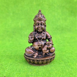 Lord Kubera Statue Copper Metal, Blessing Kuber Idol, Kuvera Statue, Lokapala Statue, Kubera Shakti Sculpture, God of Money Wealth Dik-Pala