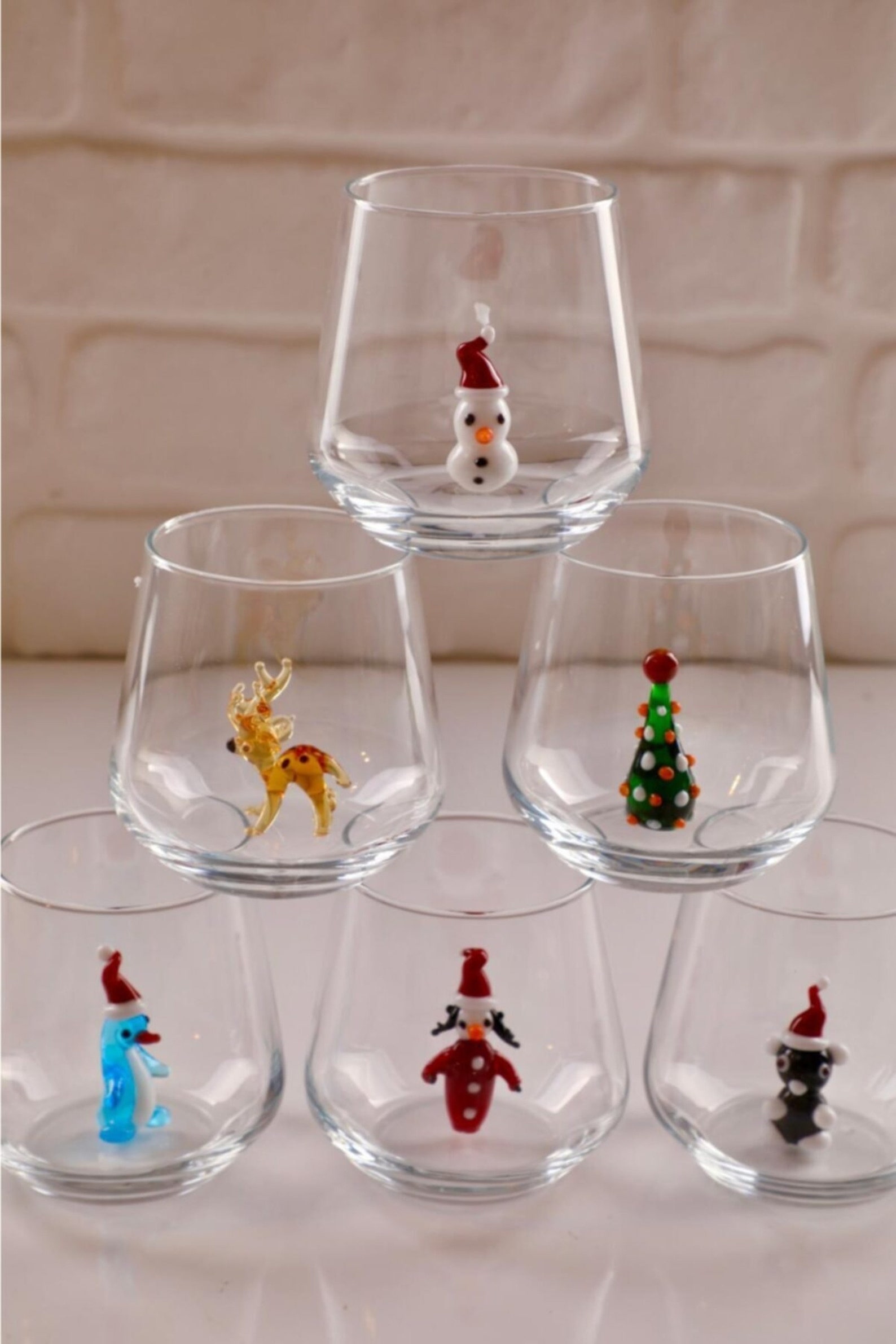 Tier figuriert Wasser Glas Tasse Set Weihnachten Etsy