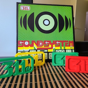 311 Band Soundsystem Logo Decoration 3D Printed Custom Colors PLA Sound System