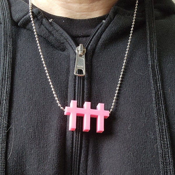 Crosses ††† Logo Necklace Pendant & 24" Iron Ball Beaded Chain 3D Printed PLA Band Music