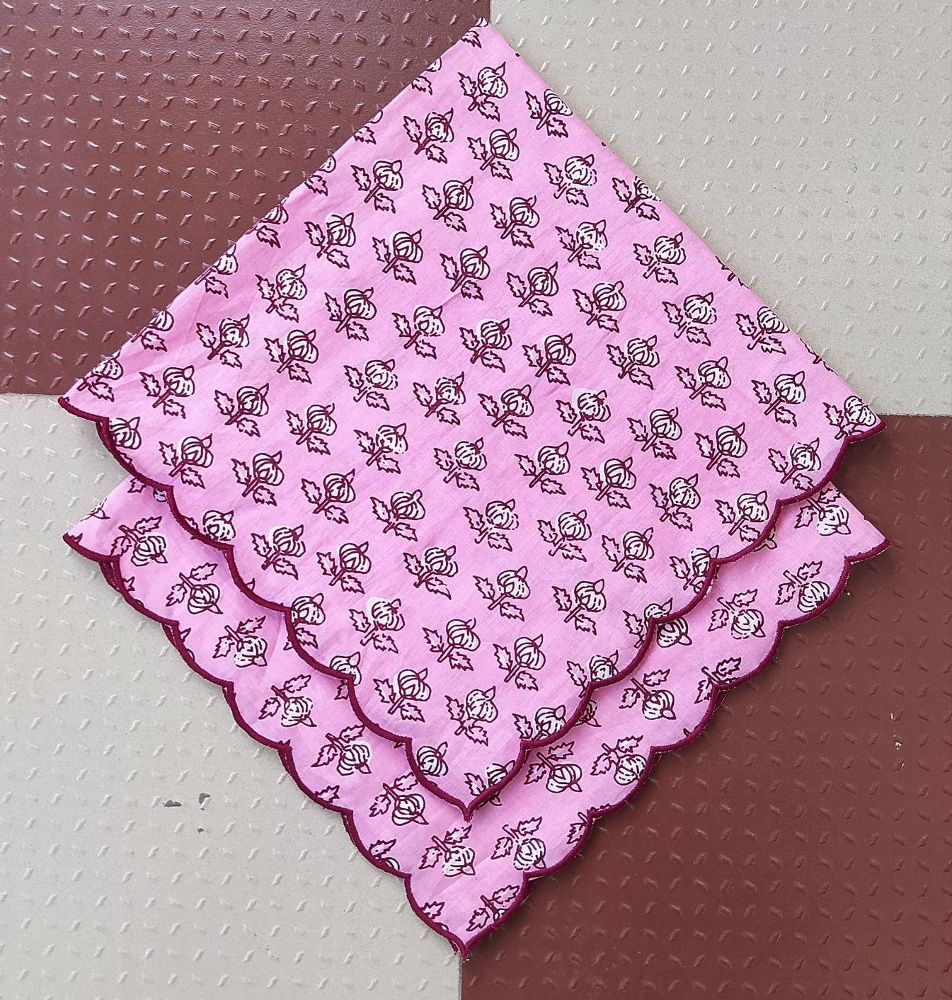 Rose pink Cloth Napkins Dinner napkins Indian print cloth Etsy