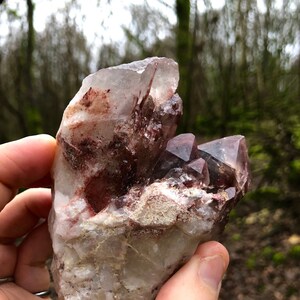 Large Hematite in Quartz Natural Red Hematoid Quartz Crystal Point Specimen Raw Crystal Fire Quartz Specularite From Karoi, Zimbabwe