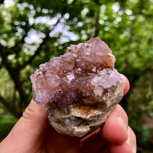 Glittering Amethyst Spirit Quartz Cluster, Cactus Quartz, Raw Amethyst, Natural Gemstones, Crystal Specimen found in South Africa