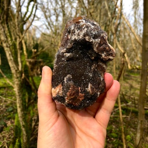 Natural Drusy Coated Black Dolomite on a Ferro Hematite Matrix From Kakanda, Congo