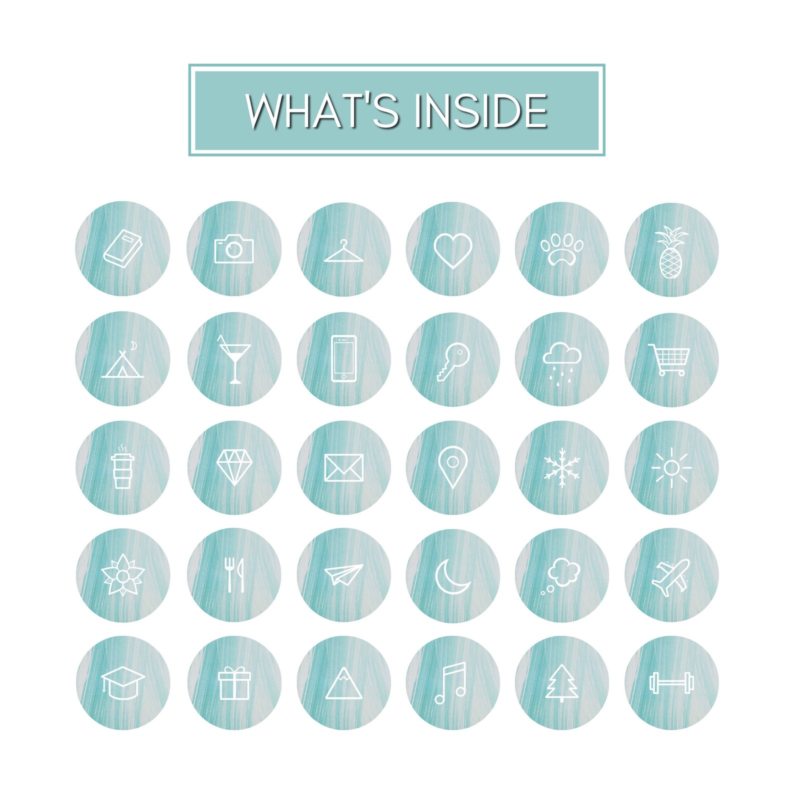 Instagram Highlight Icon Covers 30 Banded Blue Blue Icons Etsy