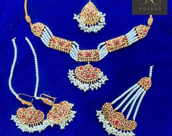 Mughal Shahana style gold-plated Complete Bridal Set