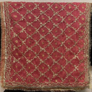 Beautiful embroidered chiffone Dupata with goti and kiran lace all over.