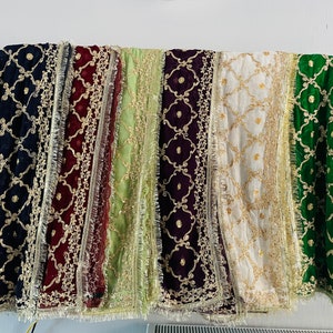 Beautiful embroidered Dupata with gotti and kiran lace on chiffone material