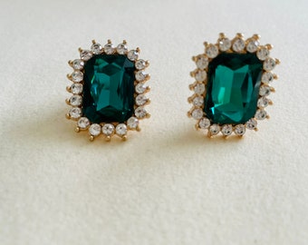 American diamonds cut zircon stone earrings.