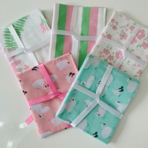 Pastell Fat Quarter Stoff Bündel Blumen Schwäne Streifen