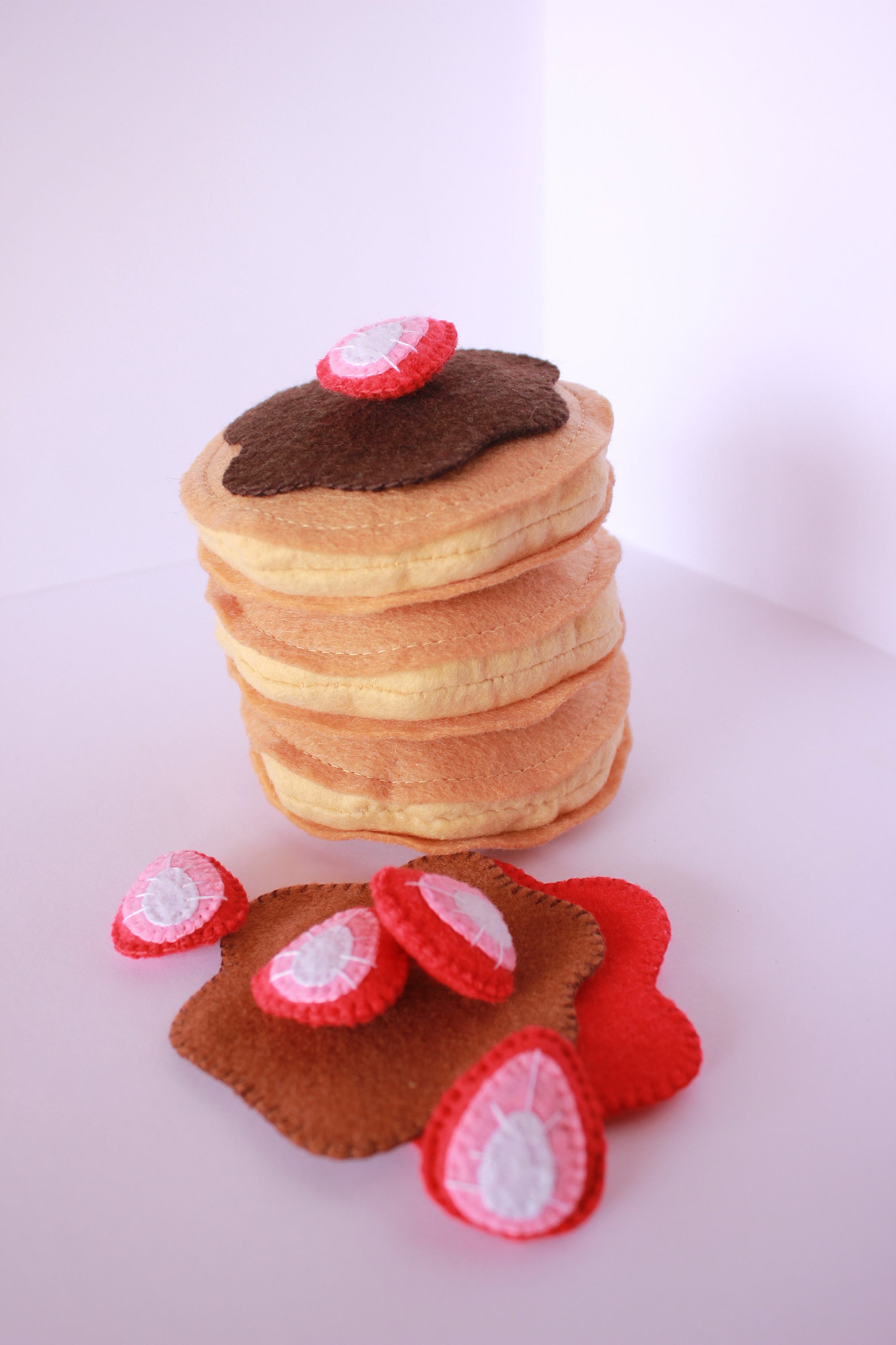 Felt Pancakes Set Breakfast Food Play Food Kitchen Etsy