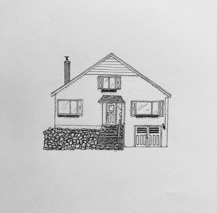 Custom House Drawing Custom Home Drawing Custom - Etsy