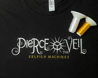 Pierce the Veil Selfish Machines Embroidery T Shirt | Pierce The veil tour