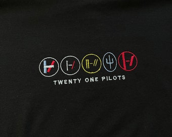 Twenty One Pilots Eras Embroidery T Shirt