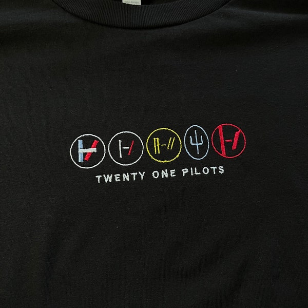 Twenty One Pilots Eras Embroidery T Shirt