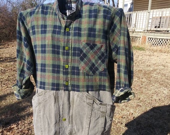 button down flannel dress