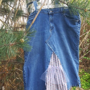 upcycled jean skirt